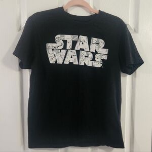 Star Wars Black Tee with White Logo Graphic